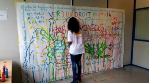 Le 15 avril, un travail artistique autour de la Paix a été réalisé avec les Francs et franches camarades de Seine-Saint-Denis.