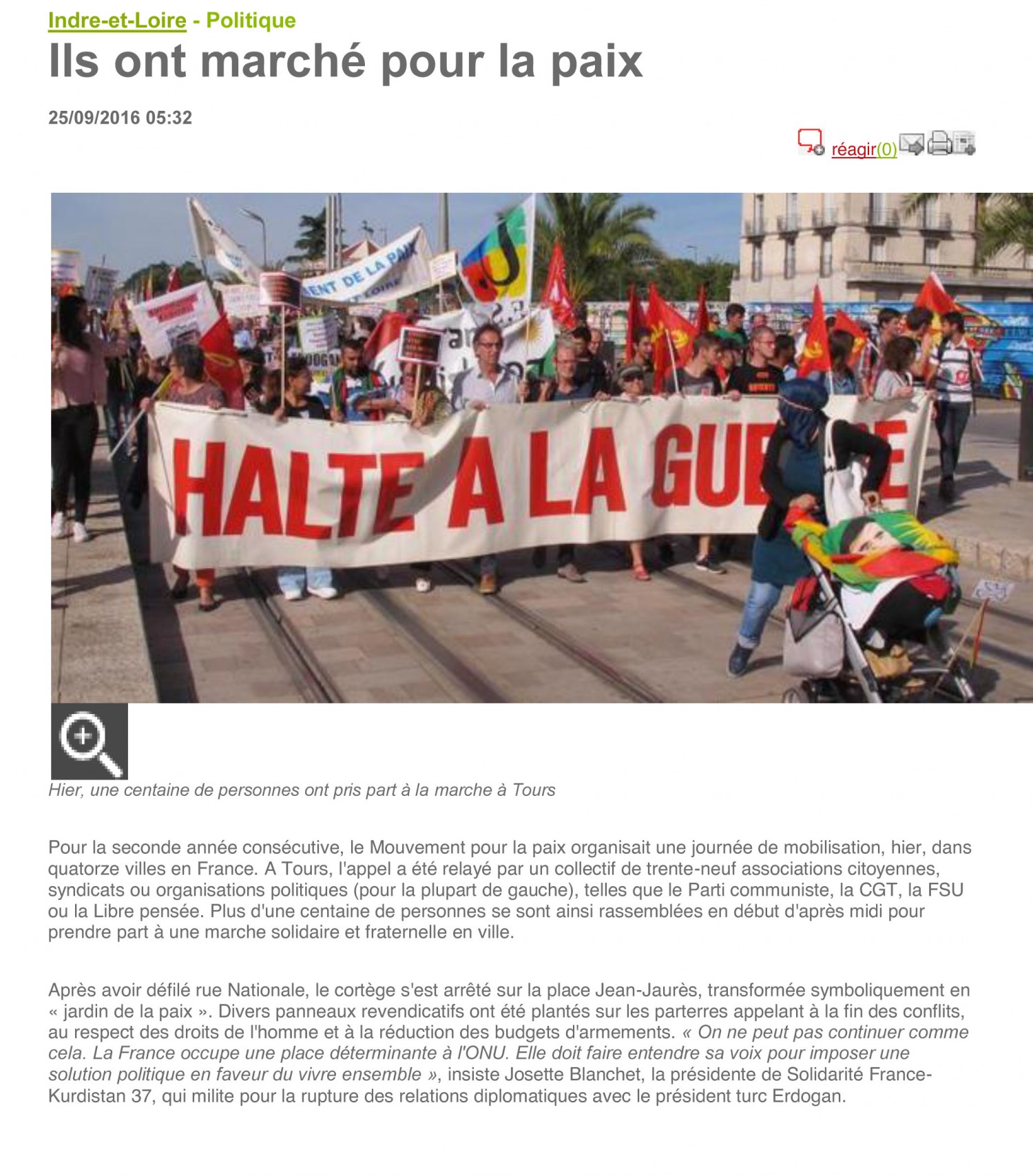 Tours 24 septembre 2016